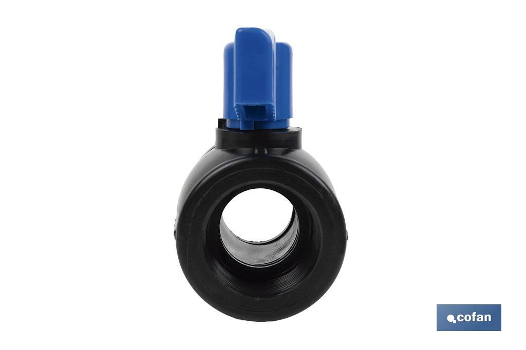 Vanne à boisseau sphérique avec filetage F-F PP PN16 | Plusieurs dimensions - Cofan