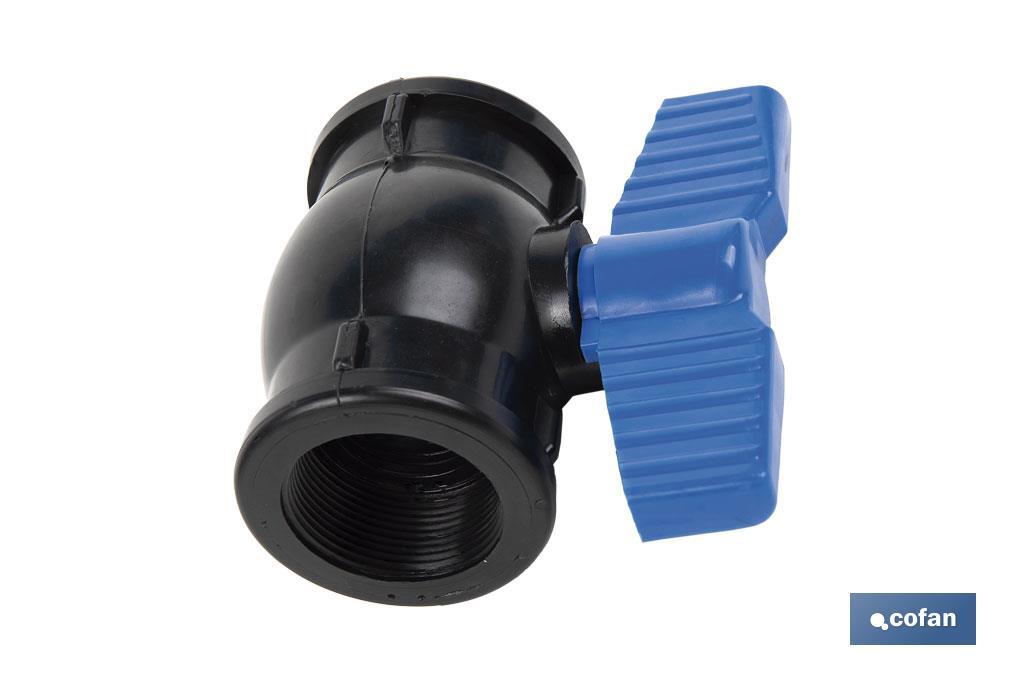 Vanne à boisseau sphérique avec filetage F-F PP PN16 | Plusieurs dimensions - Cofan