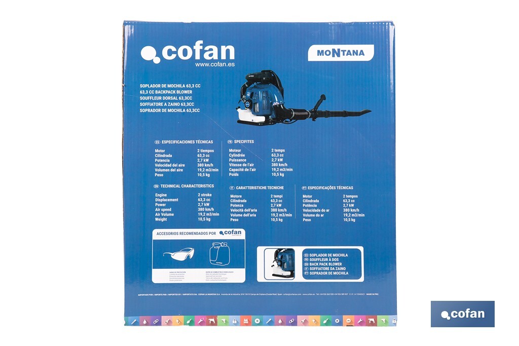 Backpack Blower | Montana Model | 63.3cc Engine - Cofan