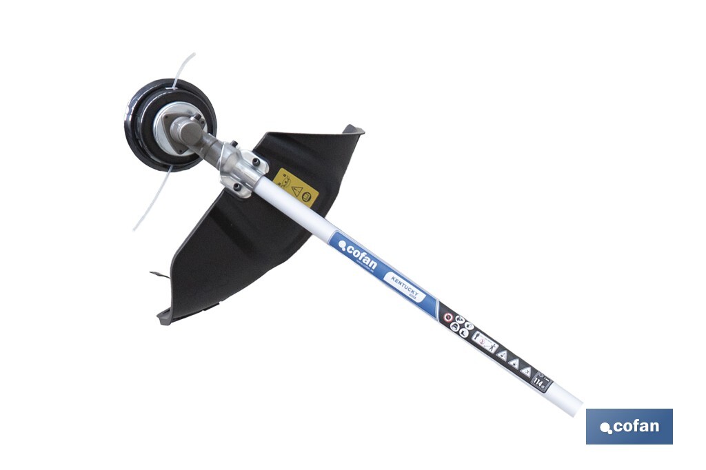 Multiherramienta 4 en 1 de gasolina | Cortabordes, desbrozadora, cortasetos y podador en altura | Motor de 2 tiempos | 51,7 cc | Incluye arnés doble | Accesorios incluidos - Cofan