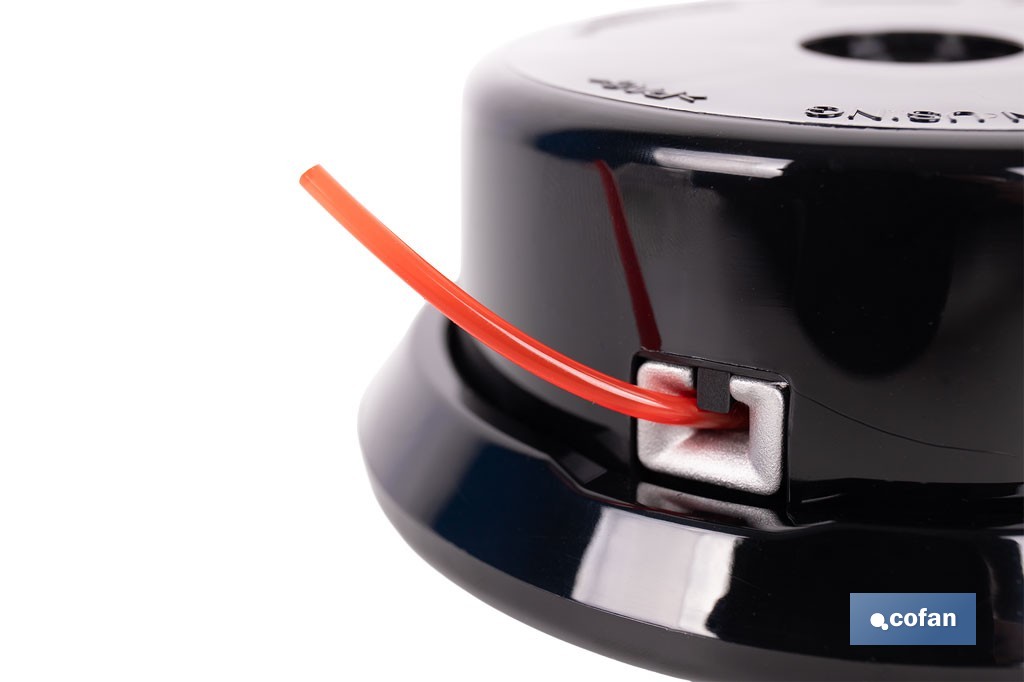Cabezal de 2 hilos semiautomático universal para desbrozadora| Incluye rosca hembra y adaptadores - Cofan