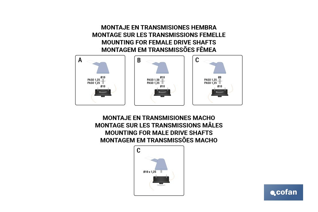 Cabezal de 2 hilos semiautomático universal para desbrozadora| Incluye rosca hembra y adaptadores - Cofan