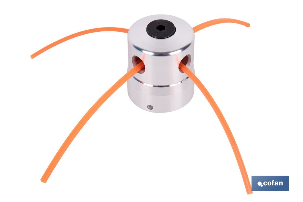 Cabezal multihilo universal para desbrozadora| Compatible con hilo precortado | Incluye llave hexagonal e hilo precortado - Cofan