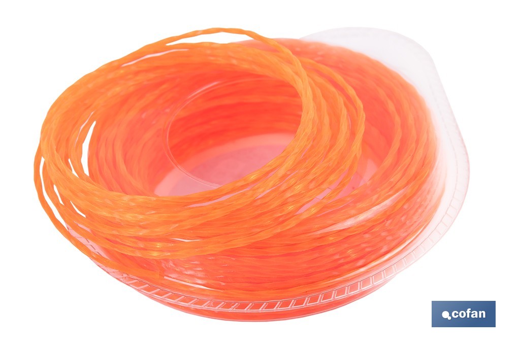 Hilo helicoidal de nylon para desbrozadora | Alta resistencia, bajo nivel sonoro | Disponible en diferentes grosores - Cofan