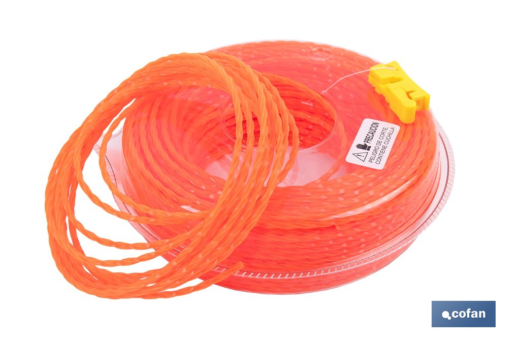 Hilo helicoidal de nylon para desbrozadora | Alta resistencia, bajo nivel sonoro | Disponible en diferentes grosores - Cofan