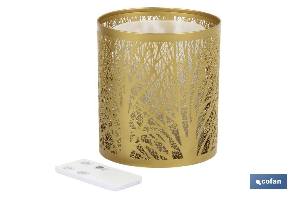 Cylindrical essential oil diffuser | Aromatherapy diffuser | Capacity: 100ml | Cylindrical shape with trees in gold - Cofan