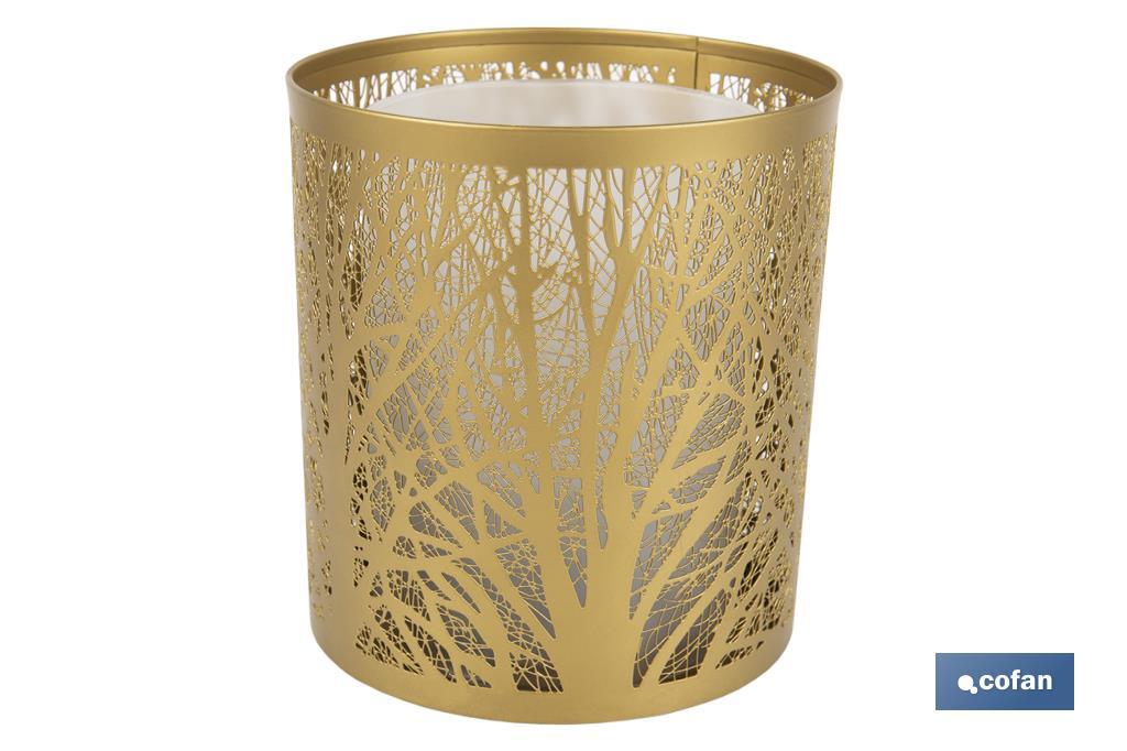 Cylindrical essential oil diffuser | Aromatherapy diffuser | Capacity: 100ml | Cylindrical shape with trees in gold - Cofan