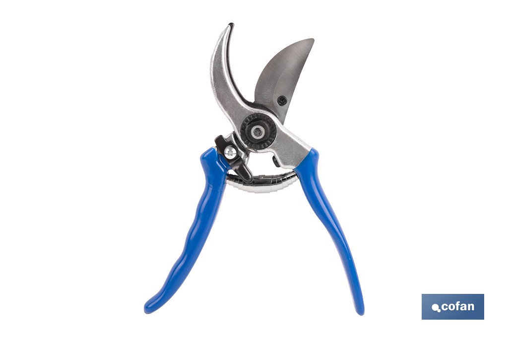 Tijeras de poda y recolección bypass | Cuchillas de acero SK5 | Mango ergonómico en PVC | Corte limpio y preciso | Uso profesional y doméstico - Cofan