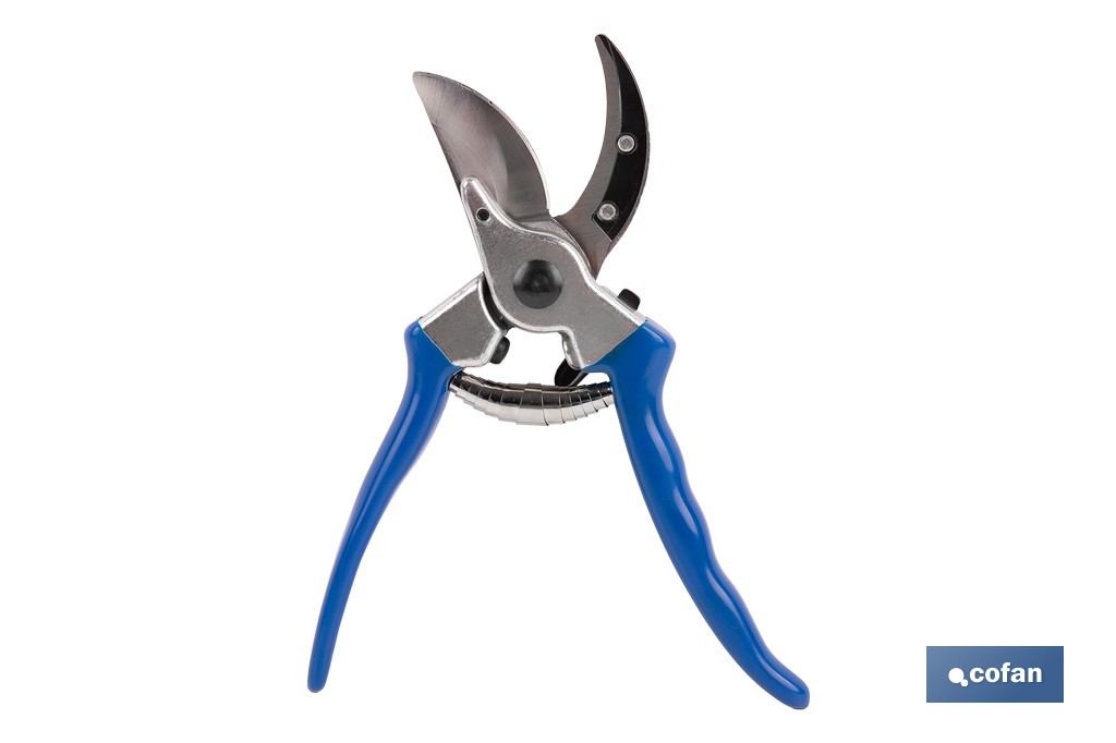 Tijeras de poda y recolección bypass | Cuchillas de acero SK5 | Mango ergonómico en PVC | Corte limpio y preciso | Uso profesional y doméstico - Cofan