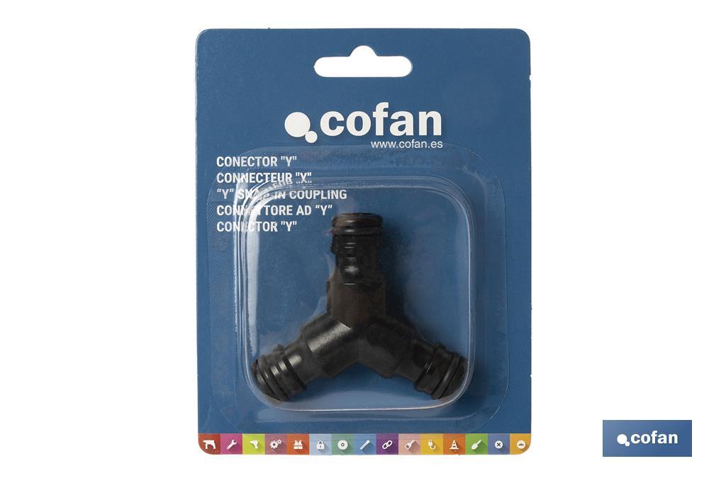 Three-way hose connector for garden hoses | Male thread for connections | Ideal for gardening and agriculture - Cofan