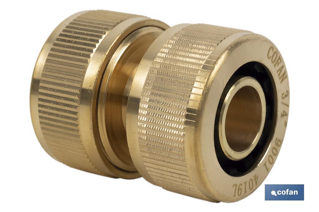 Hose repair connector for irrigation hoses | Available in different sizes | Brass - Cofan