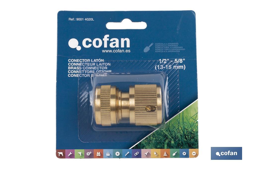 Conector para mangueras de riego | Diferentes Medidas | Fabricado en Latón - Cofan