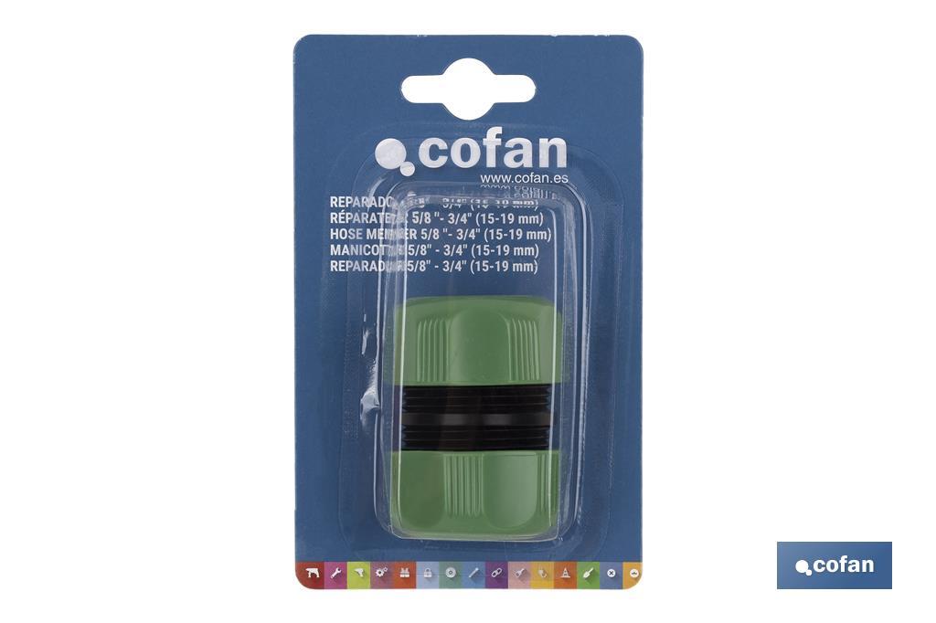 Hose repair connector for irrigation hoses | Available in two sizes | ABS - Cofan