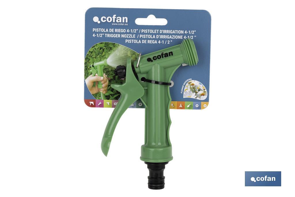 Pistola da irrigazione per tubi da giardino | Ideale per innaffiare le piante o l'erba | Con getto ad alta pressione - Cofan