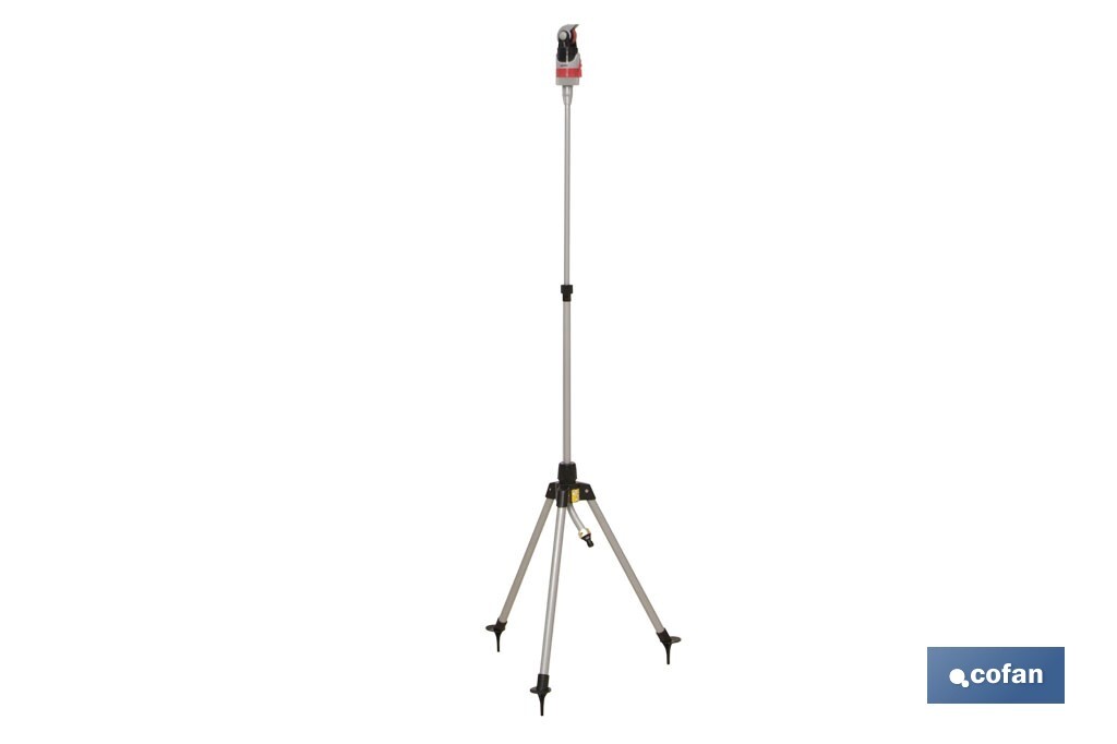 Irrigatore 4 posizioni | Con treppiedi telescopico | Ideale per l'irrigazione di giardini ed erba | Copertura e ottimizzazione - Cofan