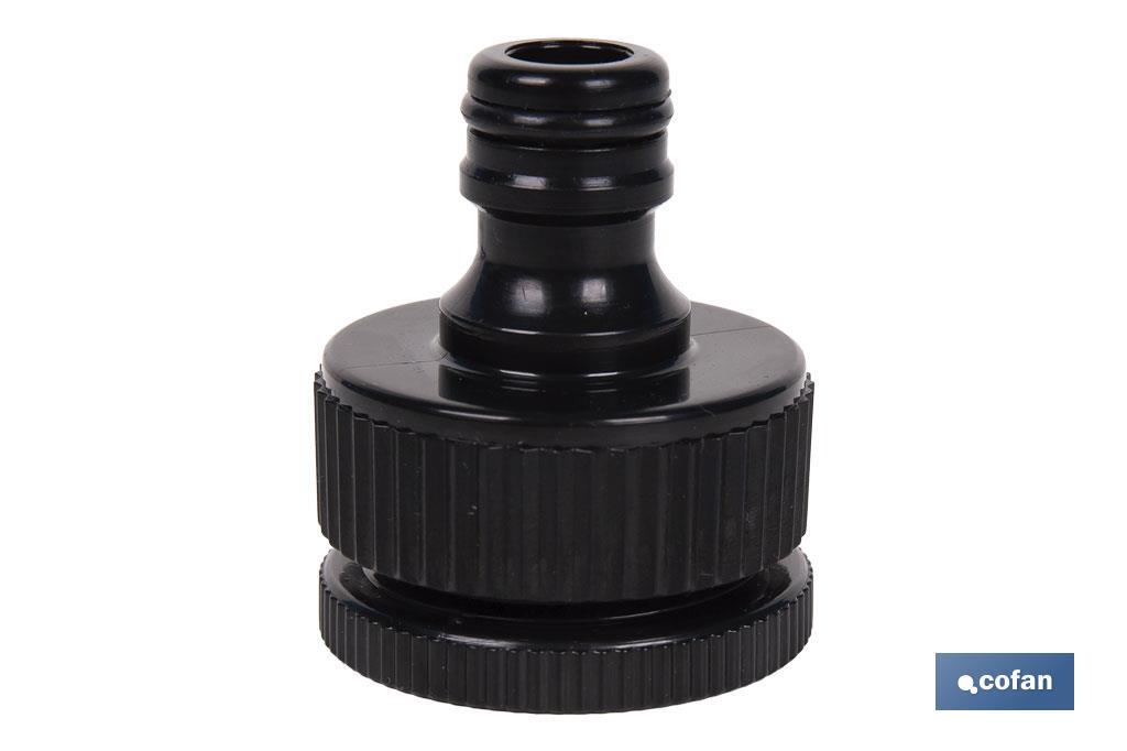Set de 2 piezas para conectar manguera | Conector con rosca de 1" y adaptador de rosca hembra de 3/4" - Cofan