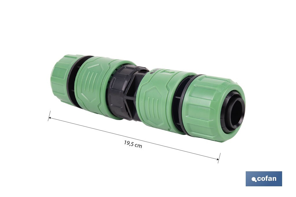 Garden hose repair connector | ABS fitting | UV resistance | Quick and easy connection | 1" repair fitting Ø25mm  - Cofan