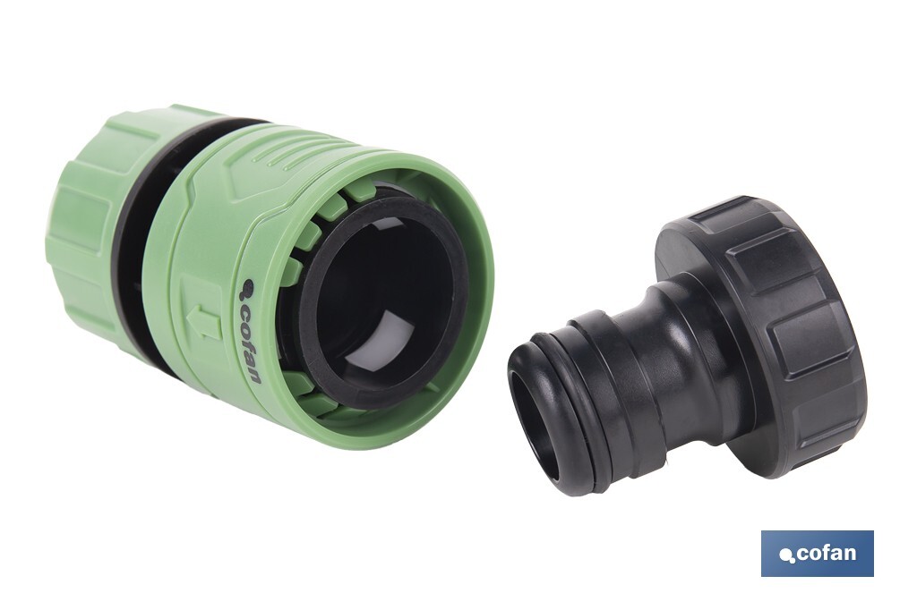 Garden hose repair connector | ABS fitting | UV resistance | Quick and easy connection | 1" repair fitting Ø25mm  - Cofan