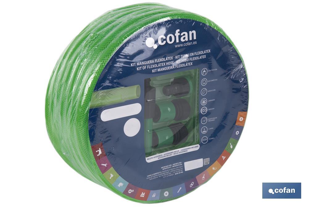 Kit de mangueira Flexolátex Traslúcido | Diferentes medidas e diâmetros | Com Acessórios - Cofan