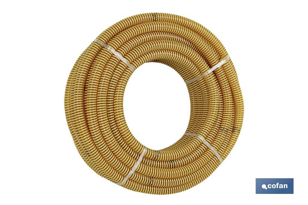 Rotolo di tubo a spirale | Colore: giallo | Realizzato in PVC plastificato - Cofan