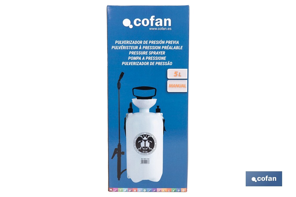 Pulvérisateur manuel à pression | Capacité pour 5 litres | Secteur agricole - Cofan