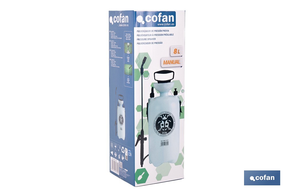 Pulverizador de presión manual | Adecuado para jardín, huerto y árboles frutales | Disponible en diferentes capacidades - Cofan