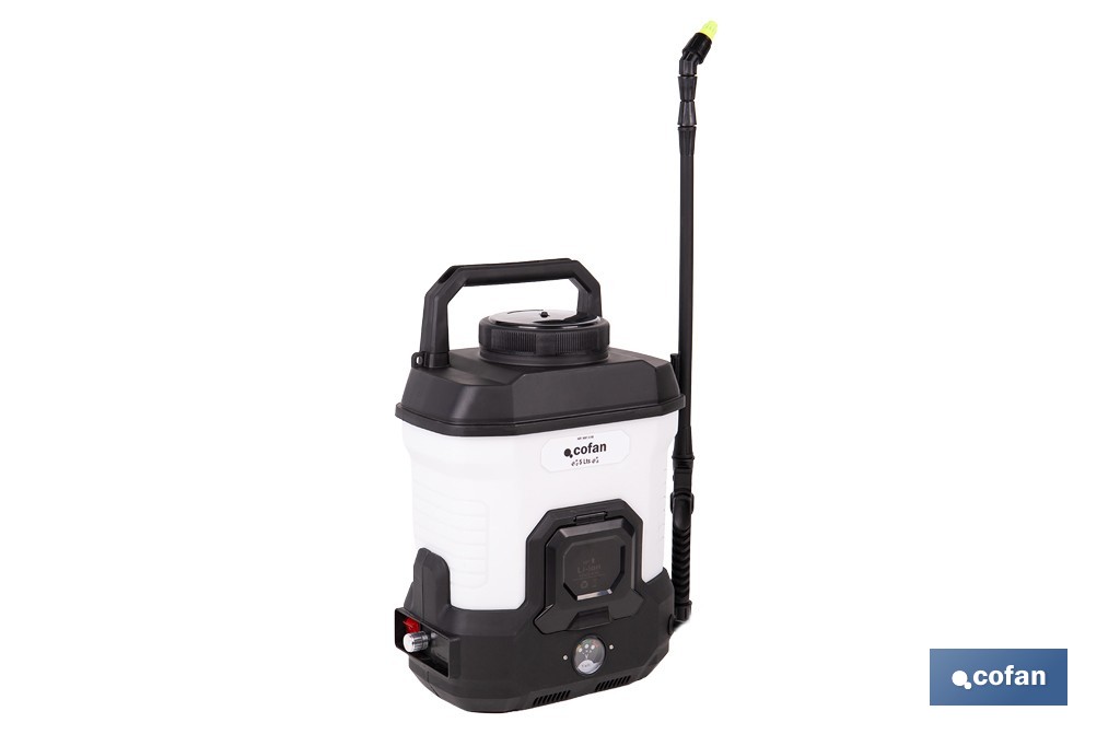 Pulverizador de espalda eléctrico | Sulfatadora a batería Li-Ion 12 V 2.0 Ah | Disponible en diferentes capacidades - Cofan