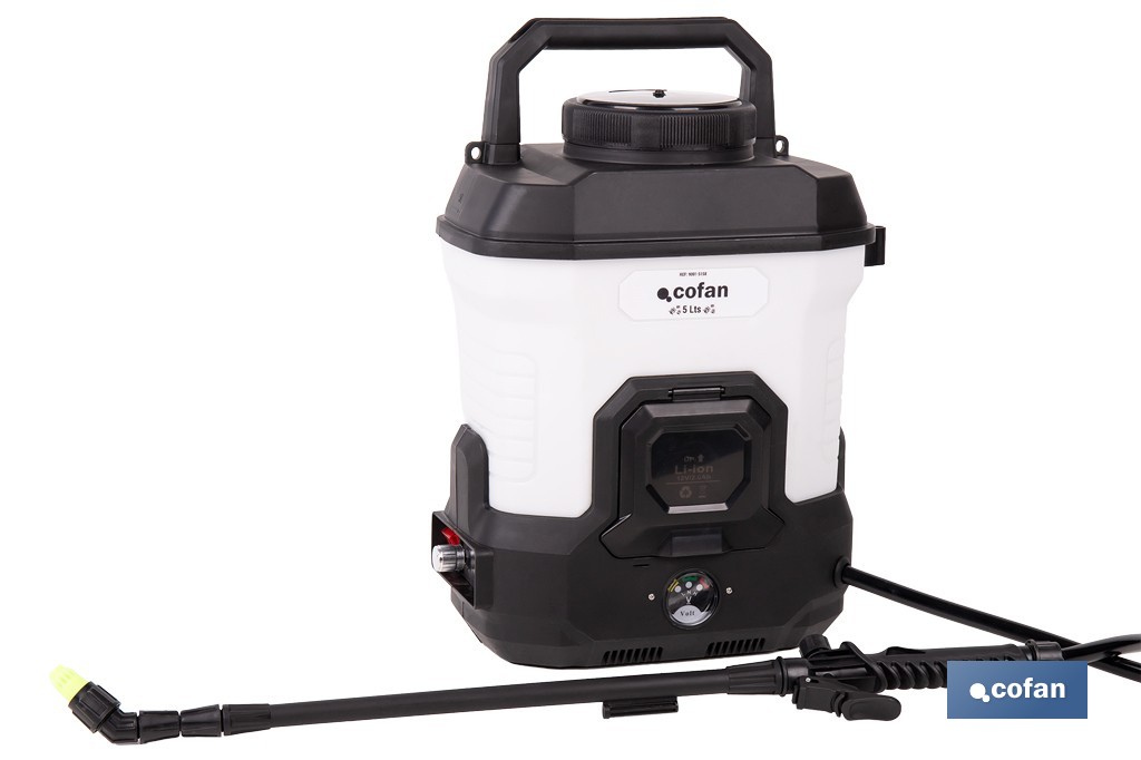 Pulverizador de espalda eléctrico | Sulfatadora a batería Li-Ion 12 V 2.0 Ah | Disponible en diferentes capacidades - Cofan