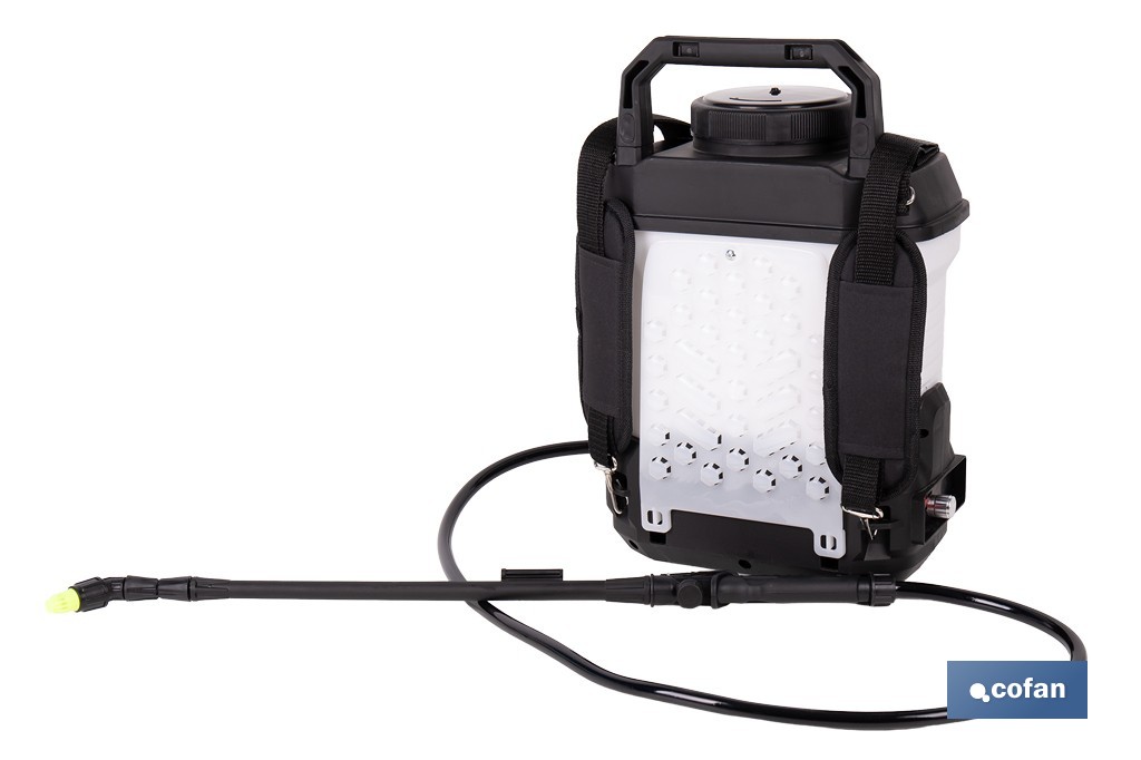 Pulverizador de espalda eléctrico | Sulfatadora a batería Li-Ion 12 V 2.0 Ah | Disponible en diferentes capacidades - Cofan