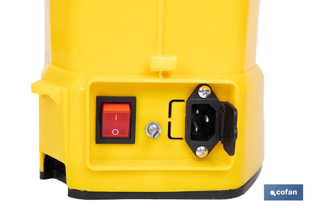 Pulverizador de espalda eléctrico | Batería de litio de 12 V | Lanza de 58 cm con correas acolchadas | Disponible en dos capacidades diferentes - Cofan