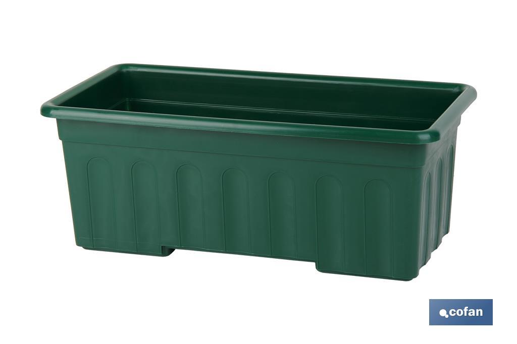 Green rectangular plant pot | Azahar Model | Available in several sizes | Polypropylene - Cofan