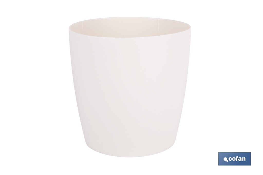 Pot de fleurs rond en polypropylène | Spécial pour les plantes et les fleurs | Parfait pour placer en extérieur ou en intérieur - Cofan