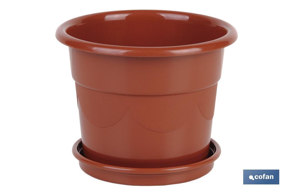 Round plant pot with tray | Special for plants and flowers | Perfect for indoor or outdoor use - Cofan