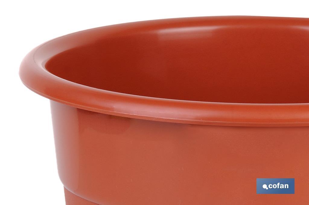 Vaso rotondo con sottovaso | Per piante e fiori | Ideale sia per l'interno che l'esterno - Cofan