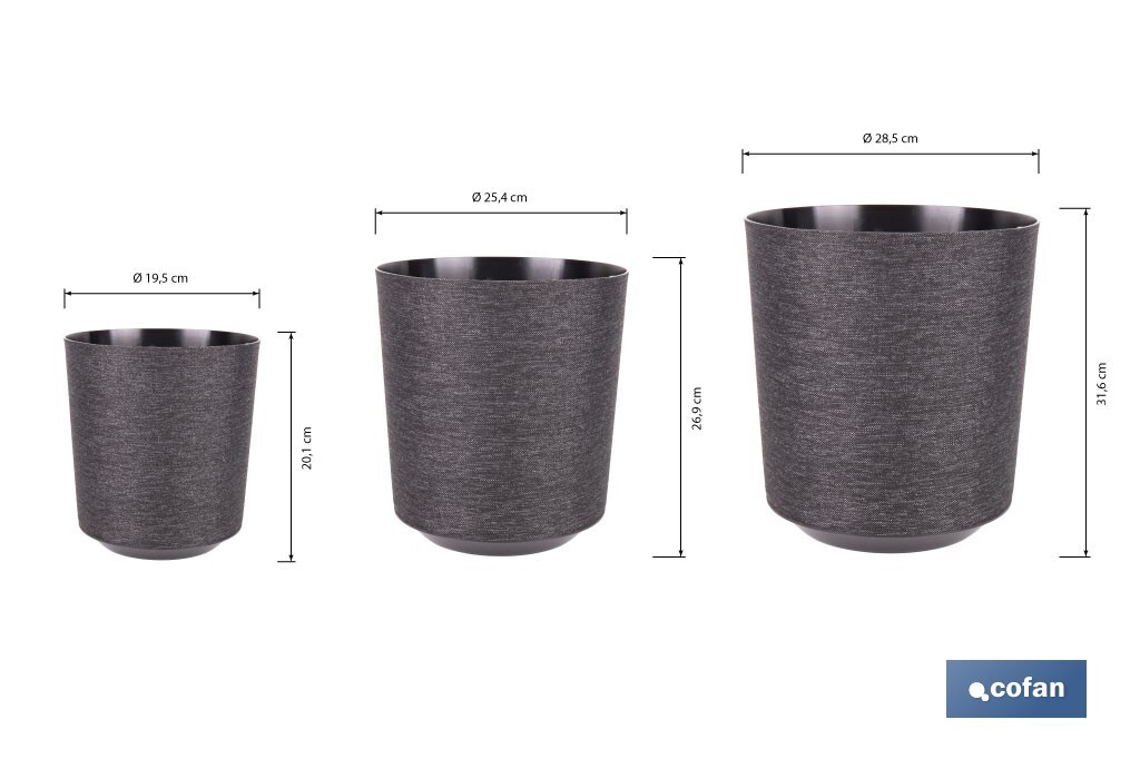 Pots de fleurs décoratifs d'intérieur | Pots de fleurs ronds | Matériau : Polypropylène | Disponibles en différentes couleurs et dimensions - Cofan