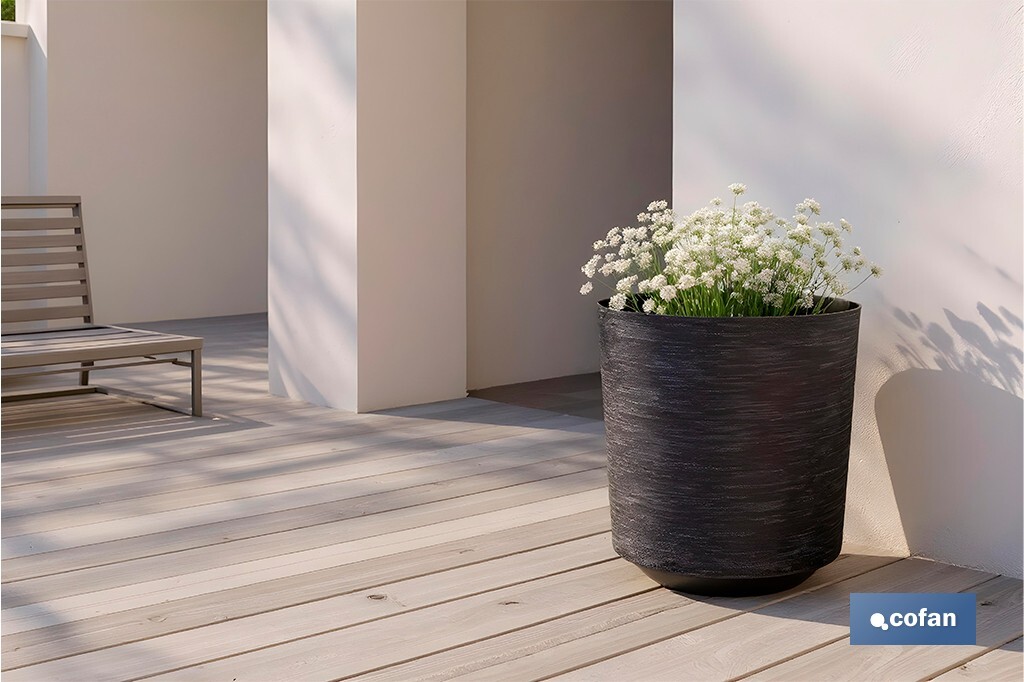 Pots de fleurs décoratifs d'intérieur | Pots de fleurs ronds | Matériau : Polypropylène | Disponibles en différentes couleurs et dimensions - Cofan