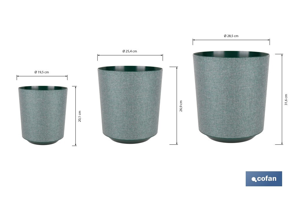Pots de fleurs décoratifs d'intérieur | Pots de fleurs ronds | Matériau : Polypropylène | Disponibles en différentes couleurs et dimensions - Cofan