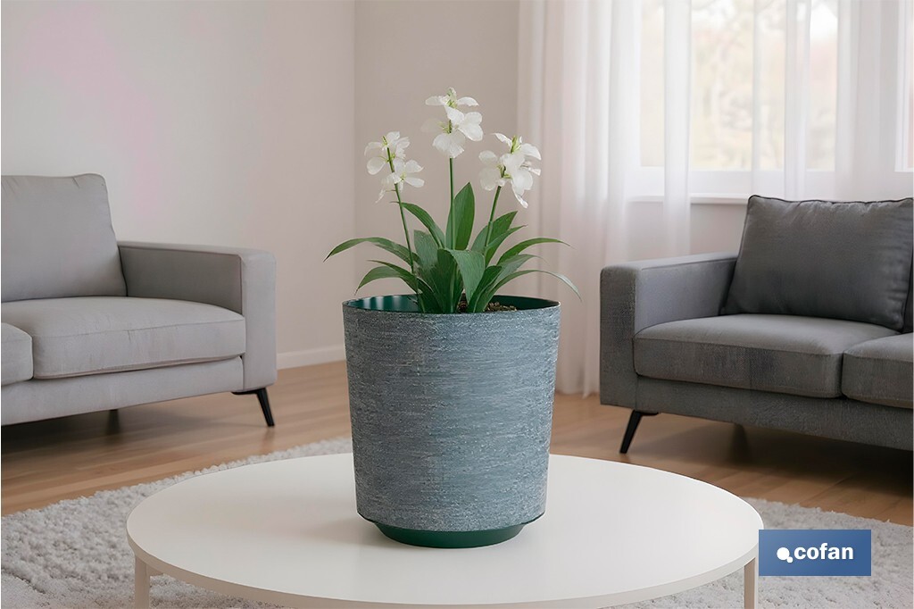 Pots de fleurs décoratifs d'intérieur | Pots de fleurs ronds | Matériau : Polypropylène | Disponibles en différentes couleurs et dimensions - Cofan