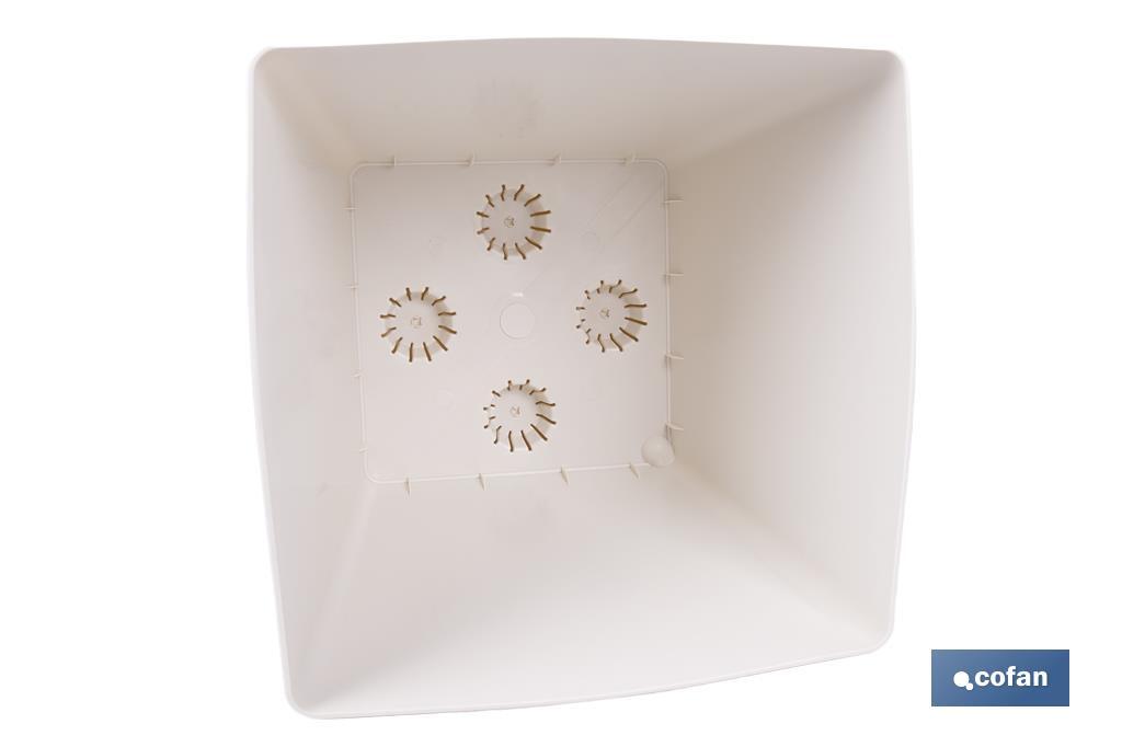 Pot de fleurs décoratif d'intérieur | Pot de fleurs carré avec soucoupe intégrée | Avec indicateur d'arrosage | Disponibles en plusieurs couleurs et dimensions - Cofan