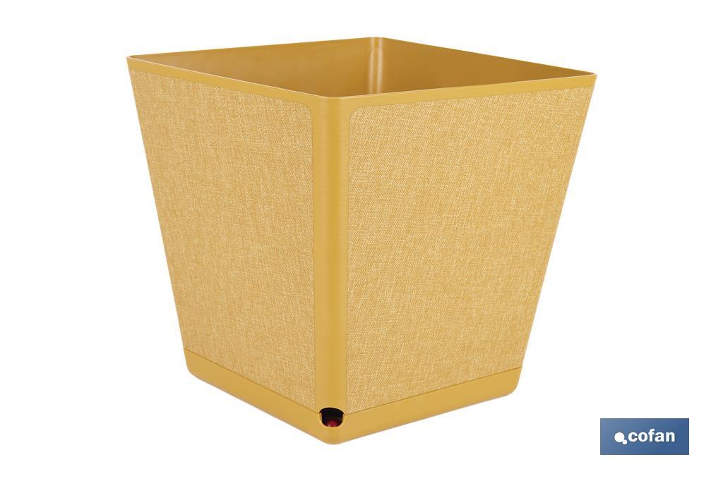 Pot de fleurs décoratif d'intérieur | Pot de fleurs carré avec soucoupe intégrée | Avec indicateur d'arrosage | Disponibles en plusieurs couleurs et dimensions - Cofan