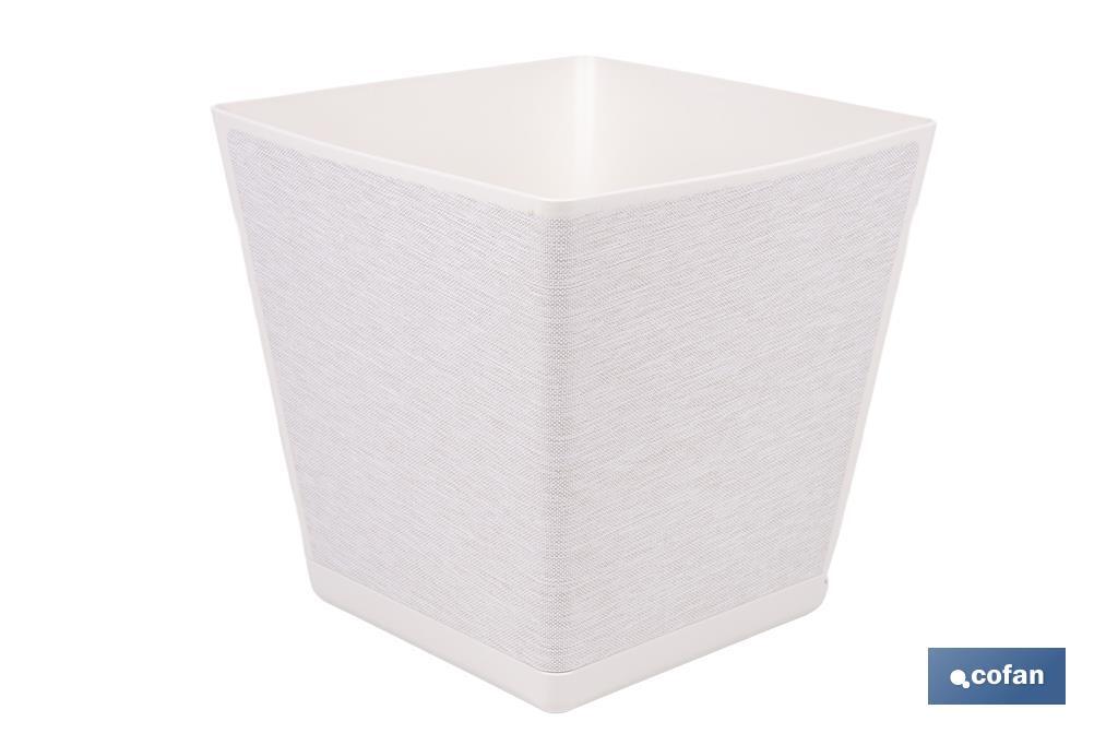 Pot de fleurs décoratif d'intérieur | Pot de fleurs carré avec soucoupe intégrée | Avec indicateur d'arrosage | Disponibles en plusieurs couleurs et dimensions - Cofan