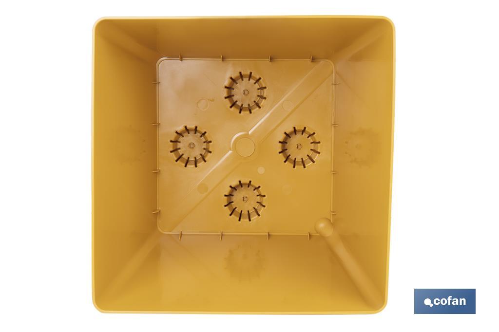 Pot de fleurs décoratif d'intérieur | Pot de fleurs carré avec soucoupe intégrée | Avec indicateur d'arrosage | Disponibles en plusieurs couleurs et dimensions - Cofan