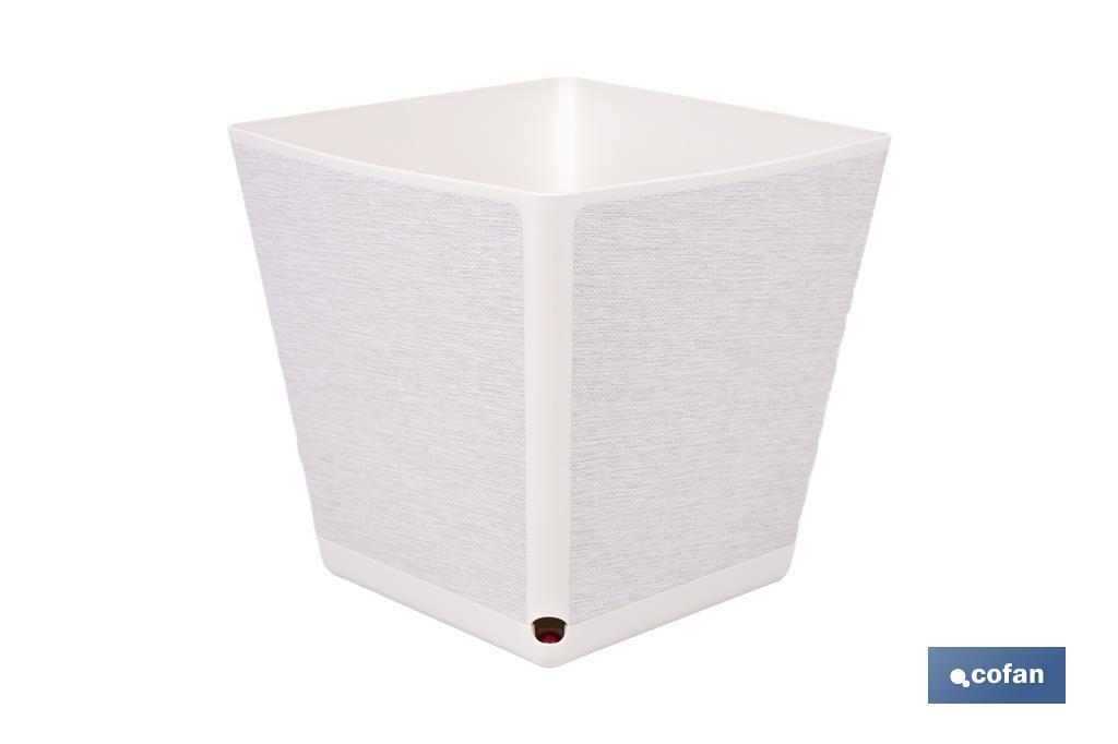 Pot de fleurs décoratif d'intérieur | Pot de fleurs carré avec soucoupe intégrée | Avec indicateur d'arrosage | Disponibles en plusieurs couleurs et dimensions - Cofan