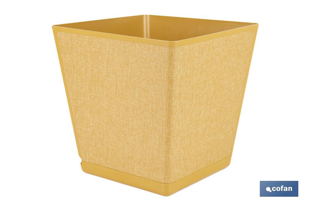 Pot de fleurs décoratif d'intérieur | Pot de fleurs carré avec soucoupe intégrée | Avec indicateur d'arrosage | Disponibles en plusieurs couleurs et dimensions - Cofan