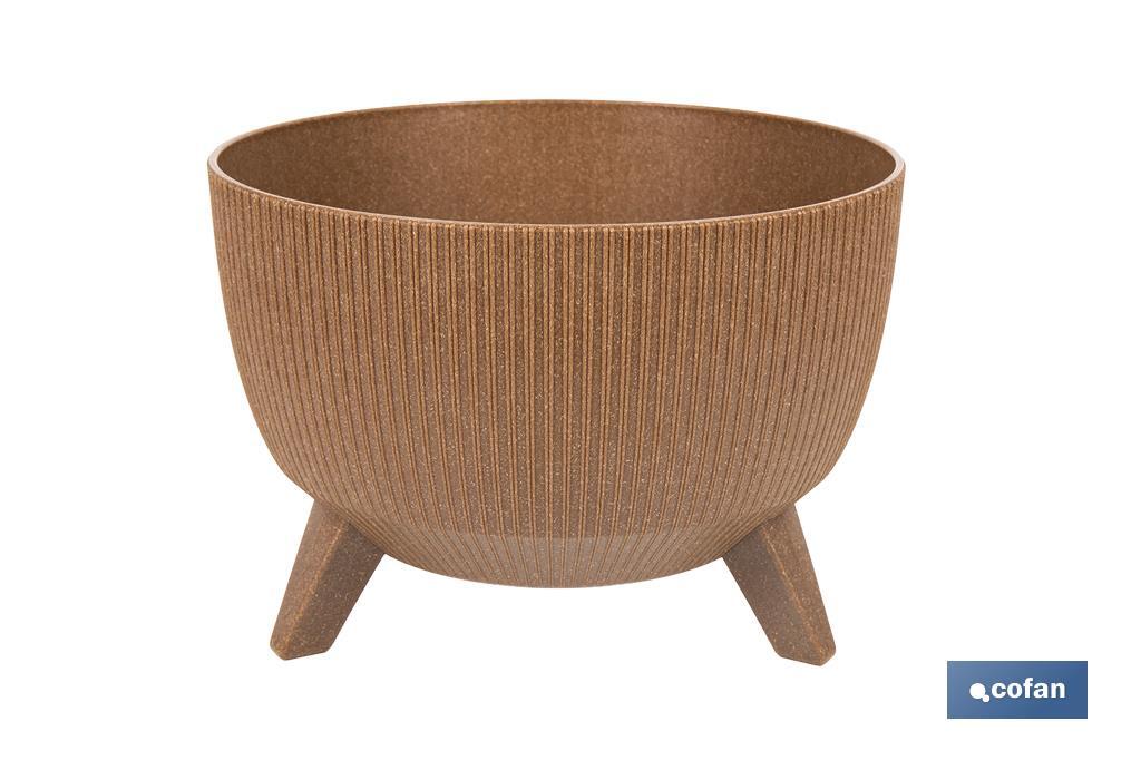 Decorative plant pots with detachable legs | Round ribbed plant pot | UV-resistance | Available in different colours and sizes  - Cofan