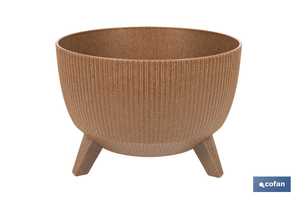 Decorative plant pots with detachable legs | Round ribbed plant pot | UV-resistance | Available in different colours and sizes  - Cofan