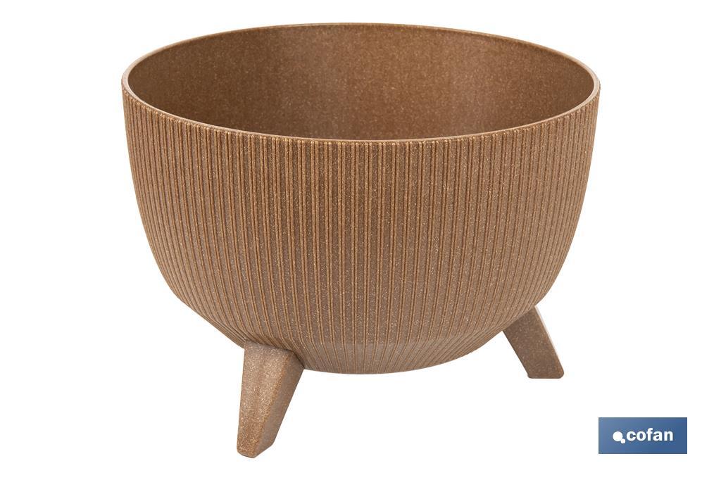Decorative plant pots with detachable legs | Round ribbed plant pot | UV-resistance | Available in different colours and sizes  - Cofan