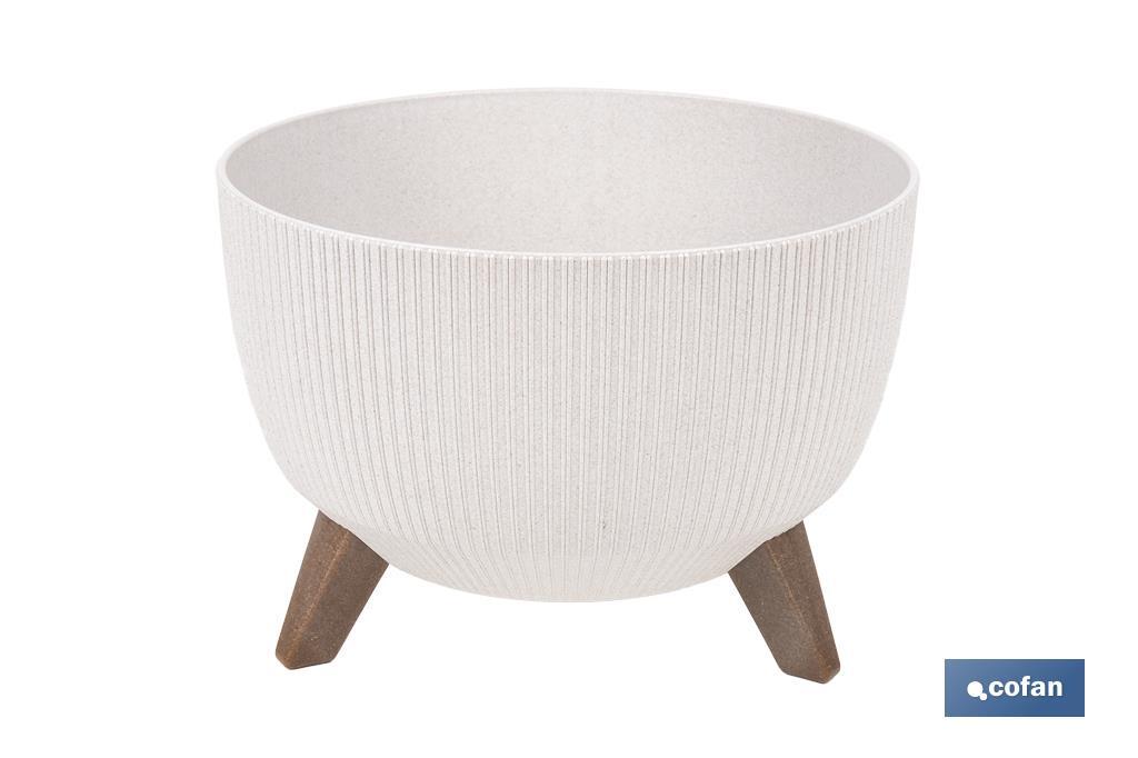 Decorative plant pots with detachable legs | Round ribbed plant pot | UV-resistance | Available in different colours and sizes  - Cofan