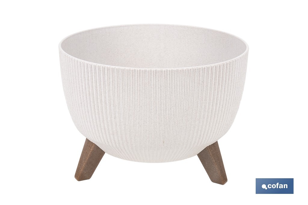Decorative plant pots with detachable legs | Round ribbed plant pot | UV-resistance | Available in different colours and sizes  - Cofan