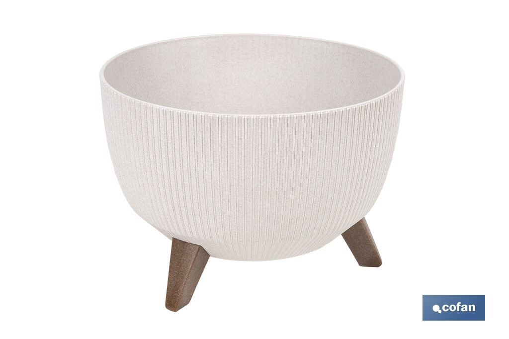 Decorative plant pots with detachable legs | Round ribbed plant pot | UV-resistance | Available in different colours and sizes  - Cofan